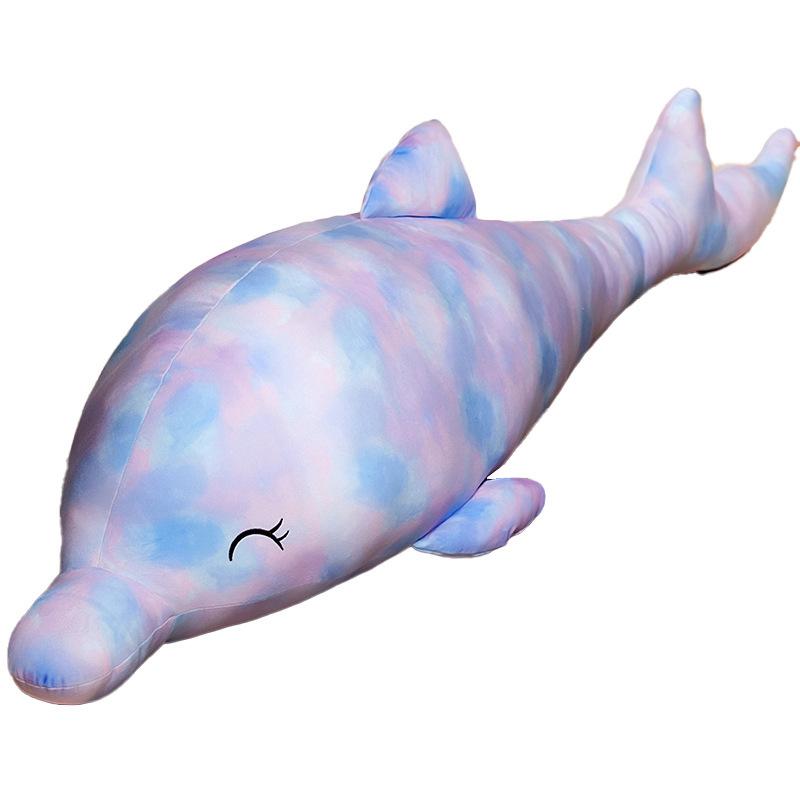Soft Colorful Dolphin Doll Plush Toy Big Dolphin Doll Home Pillow Girl Soothing Ragdoll