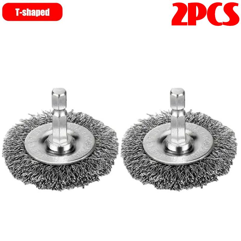 5/1Pcs Wire Brush Wheel Disc Polishing Wheel Brush Removal Cleaning Hexagonal Rod Electric Grinder Hardware Tool Parts Supplies