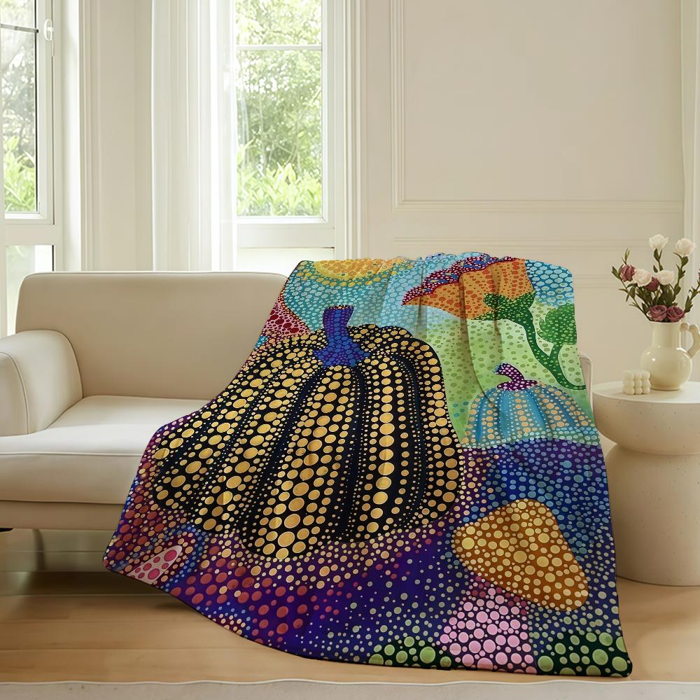 

Polka dot artist Yayoi Kusama Blanket For Sofa Office Bed Plane Travel Sleep Read Relax Camping Soft And Warm 100x150cm