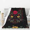Custom Sofa Fleece Mexican Flowers Art Pattern Throw Blanket Warm Flannel Blankets for Bed Car Sofa Quilt