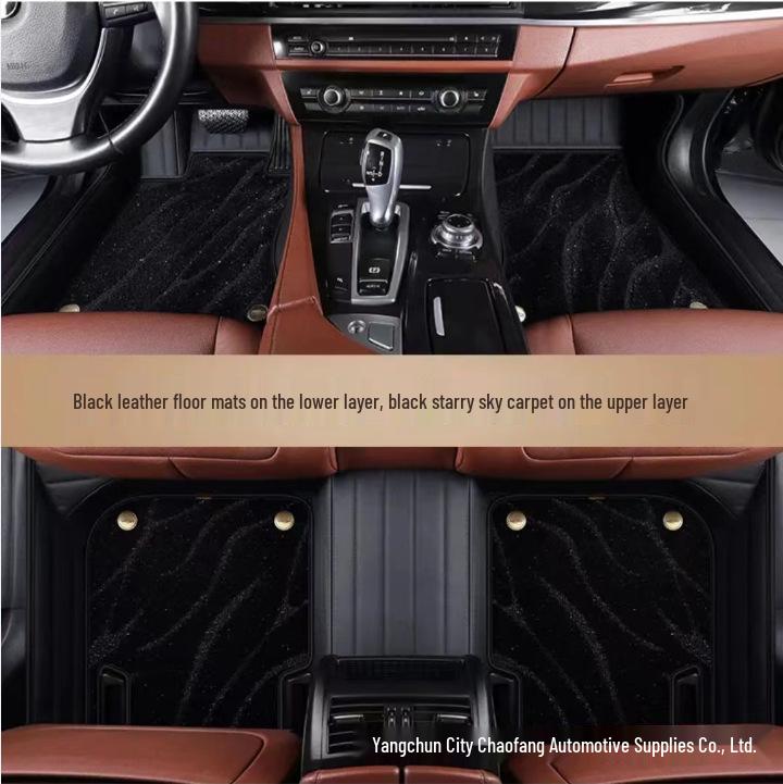 Genuine Leather Car Floor Mats - Universal Fit for Various Models, Available for Dropshipping.
