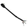16A Temperature-Controlled Power Cord with Single Plug & TPE Ring Terminal, XH2.54 Connector, 0.3m, Black