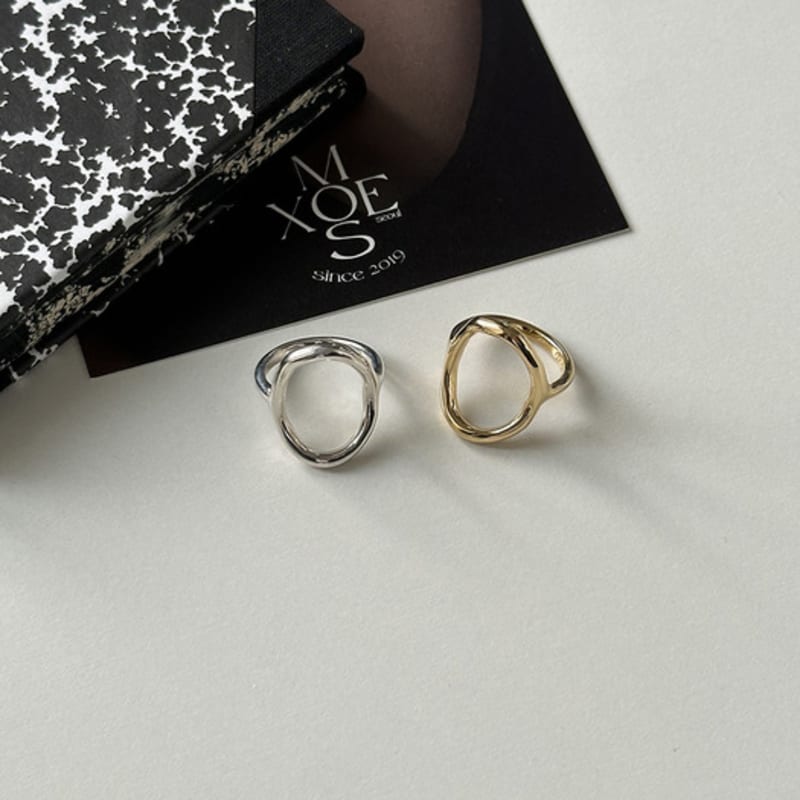 mosxe [925silver] Sketch oval ring (2color)