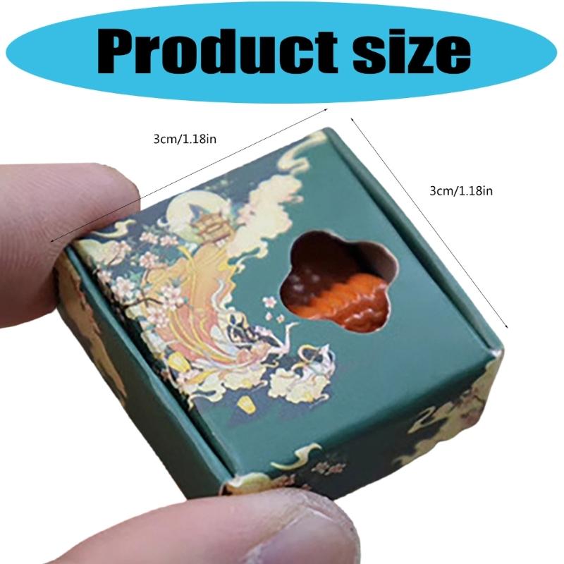 Artisanal Miniature Mooncake Set Complex Incised Plan Rosin Collectible For 1:12 Model House Displays