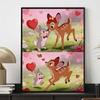 Disney 5D Diamond Painting Kit Bambi & Thumper Romantic Valentine Hearts Home or Office Home Decor Art Diamond Painting Kit