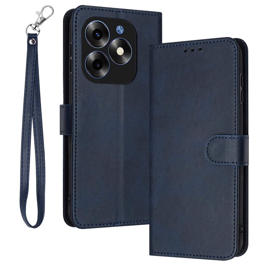 Shockproof Case for itel S23+ PU Leather Phone Cover with Strap