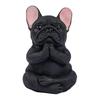 Resin Bulldog Statue Meditating Sitting French Bulldog Sculpture Realistic Delicate Design Cute Figurine for Home Decor and Gardening