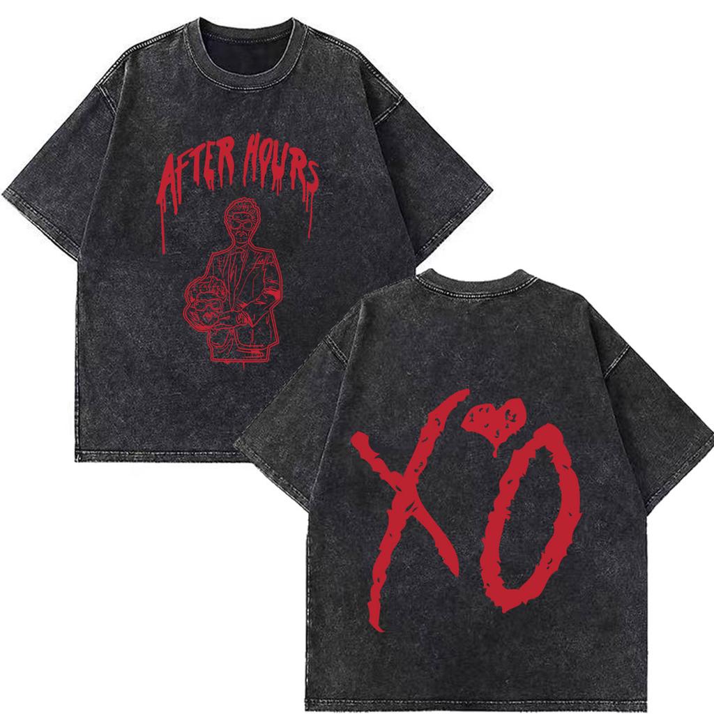 The Weeknd After Hours Til Dawn Tour 2026 Print Vintage Washed Tshirts Men Women Fashion T Shirt Casual Short Sleeve Tshirts