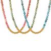 Elegant Color Matching Contrasting Pattern Stainless Steel Chain Crystal Beaded Necklace Bracelet Jewelry Set Female Nc-2546