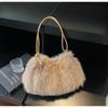Zaino Foderato in Pelliccia con Singolo Spallaccio, Piccolo e Chic, Perfetto per Tutte le Occasioni, Borsa Tote Morbida e Soffice
