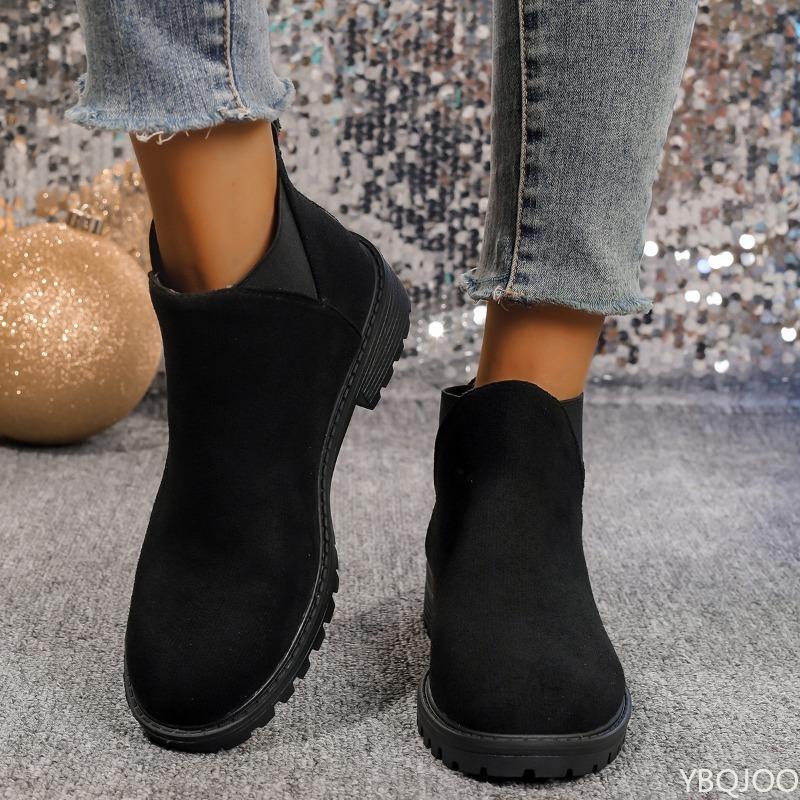 Fashion New Spring Women's Casual Fashionable versatile Round Toe shoes Retro minimalist Chunky Heel Ankle Boots Anti-slip shoes