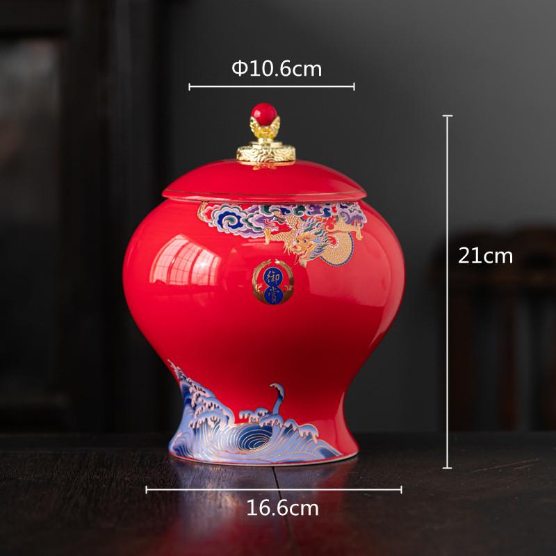 Ceramic Tea Pot Tea Caddy Porcelain Sealed Storage Tank Chinese Vintage Bottle Household Storage Container Home Decoration