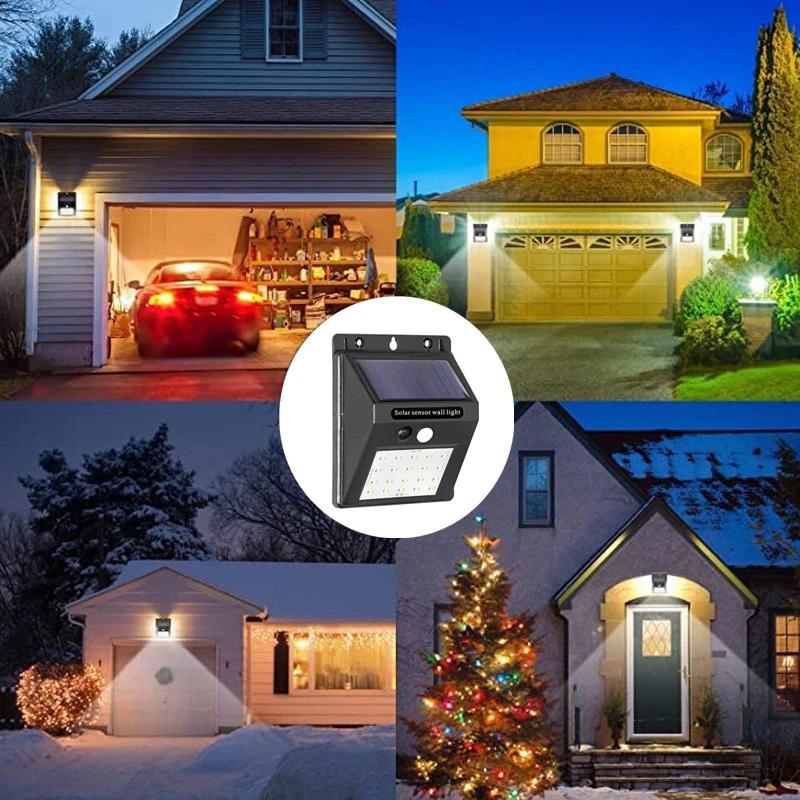 30 LED Solar Motion Sensor Wall Light IP65 Waterproof Outdoor Security Lighting Wireless Garden Courtyard Pathway Decoration