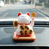 Waving Wealth Fortune Cat Figurine Mini Waving Hand Cat Ornaments Car Ornament  Car Decor