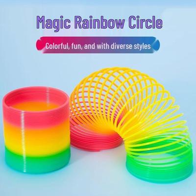 Grande Anello a Molla Magico Arcobaleno Colorato: Giocattolo Educativo per Bambini e Adulti
