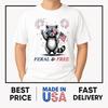 Feral And Free Funny Raccoon USA Feral But Free 4th Of July T-Shirt ON TREND Unisex T-Shirt