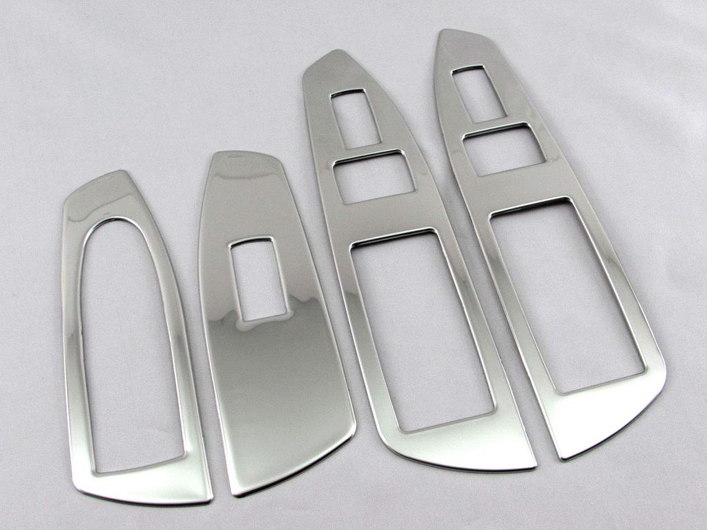 BRIGHTZ Mirror Stainless Steel Window Switch Covers for the 7 Series F02 760 Ultra-High (740Li, 750Li, 760Li, 740, 750, V12, Bi-Turbo) [WIN-SWI-010]