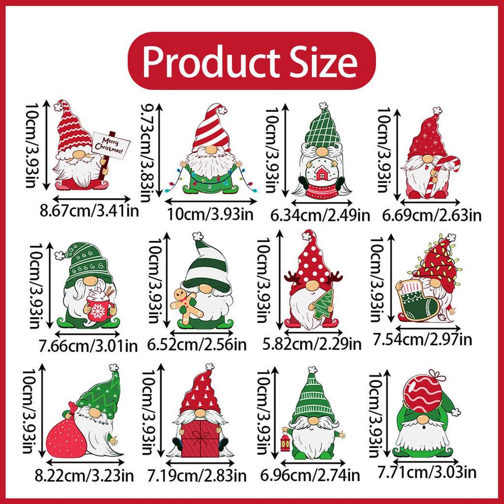 Christmas Tree Decorations Wooden Decorative Hangable 12 Pieces Decorative Christmas Pendant Santa Claus Decor For Indoor Home
