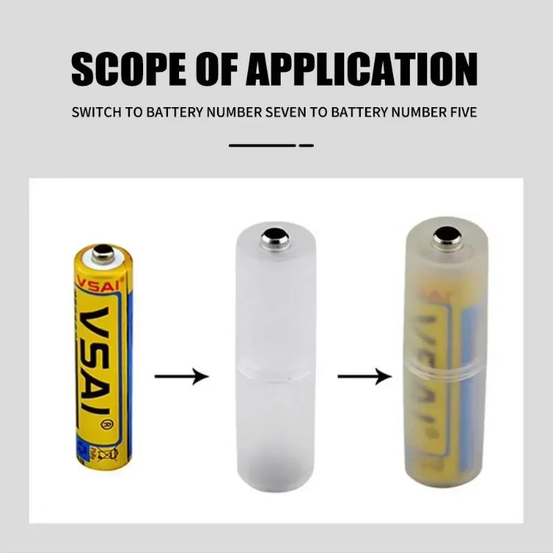 4 Stück AAA auf AA Größe Zellen Batteriebox Konverter Adapter Batteriehalter Kunststoffgehäuse Umschalter für AAA auf AA Batterie