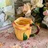 Cartoon Style Exquisite Coffee Mug Romantic Painted Rose Ceramic Coffee Mug Home Breakfast Milk Oatmeal Cup for Women Office Mug