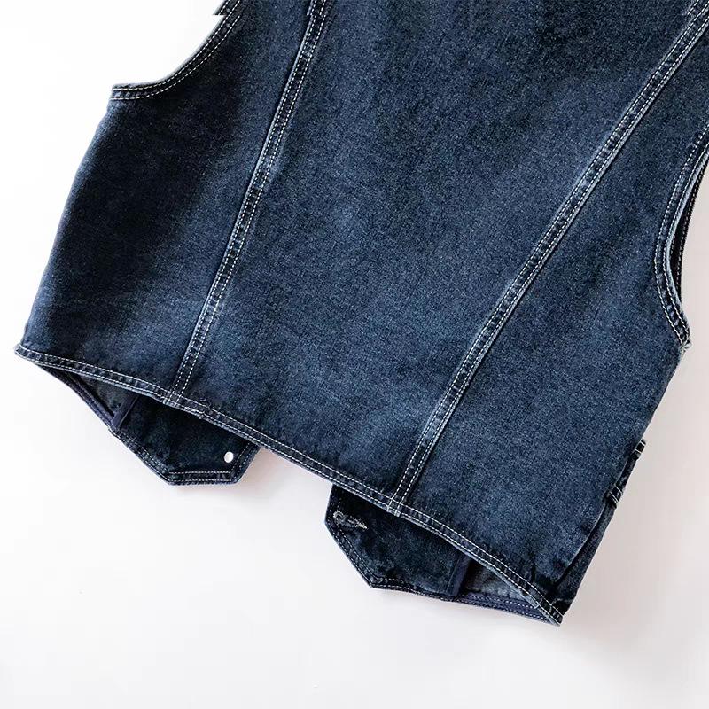 Women's Versatile Denim Vest - Slimming, Retro, Fashionable Outerwear for Spring and Autumn