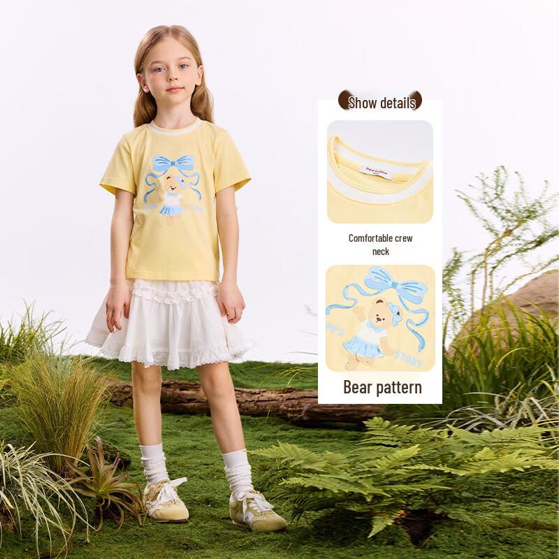 PawinPaw Cartoon Bear Girls' T-Shirt