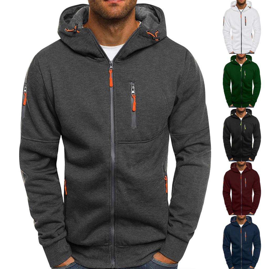 Män Casual Camouflage Sport Sweatshirt Långärmad dragkedja Hooded Jacket Coat