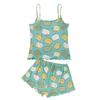 Damen Casual Pyjama-Set bedrucktes Trägertop Shorts 2-teiliges Set