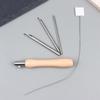 5Pcs Punch Needle Set 2.5Mm/3.5Mm/5Mm Adjustable Wooden Handle Punch Stitching Kit For Diy Cross Embroidery Craft Needles