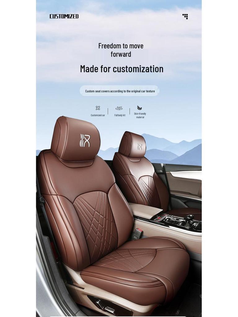 Durable Leather Seat Cover for BYD Han - Suitable for All Seasons, Fits Five Seats