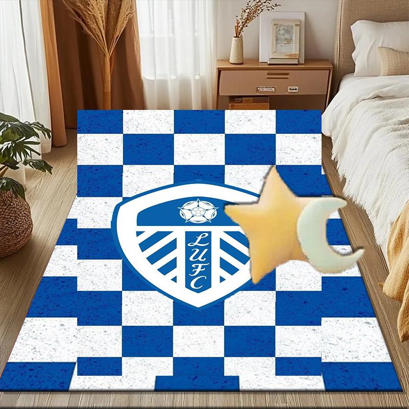 Leeds Crest Design Printed Office Carpet Chair Cushion Entryway Rug, Rugs for Living Room, Bedroom Christmas gifts