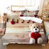 3D Teddy Bear Bedding Set White Polar Bear Bed Linen Teens Women Single Twin Queen King Full Size Duvet Cover 3pcs Bedclothes