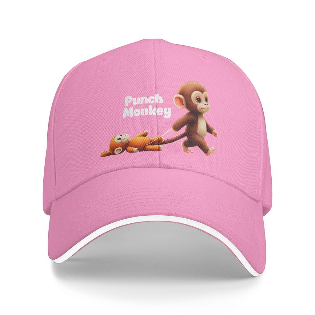 Summer Casual Baseball Cap Monkey Punch Hunting Camping Trucker Hat For Men Women Sun-Proof Punch Monkey Classic Baseball Caps