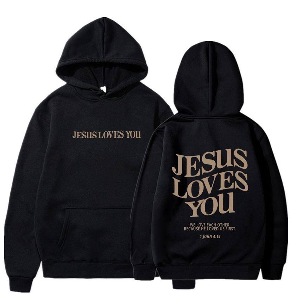 Jesus Loves You Letter Printing Top Woman's Hip Hop Comfortable Hoody Hot Sale Sports Clothing Y2K Style Oversize Hoodies