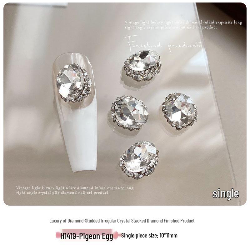 Premium Crystal Rhinestone Nail Art Decorations - Sparkly Rhinestones, Pigeon Egg, Rock Candy, Right Angle Designs, Stacks & Balls