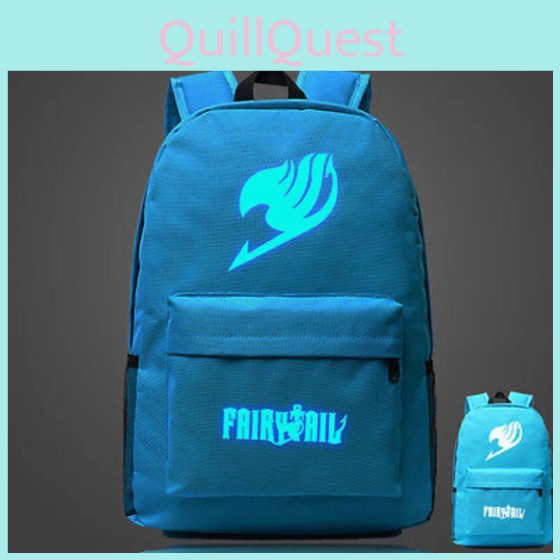 Fairy Tail Backpack Canvas School Bag With Zipper For Students Travel