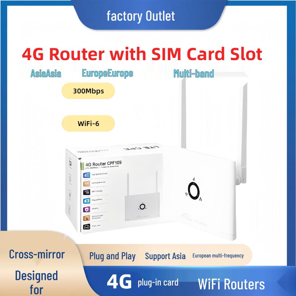4G LTE Wireless Router with SIM Card Slot for Home WiFi Sharing
