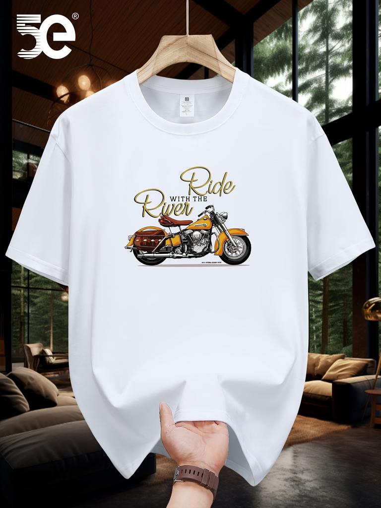 Mens Heavyweight 100 Cotton Graphic Tshirt Lightweight and Breathable Comfortable Casual Wear Trendy Machine Washable