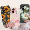For Vivo Y22 Y22s Y22t Phone Case Vivo V2206 V2207 Y22 Y22s Y22t Elegant Floral Cat Painted Soft Silicone Shockproof Cases