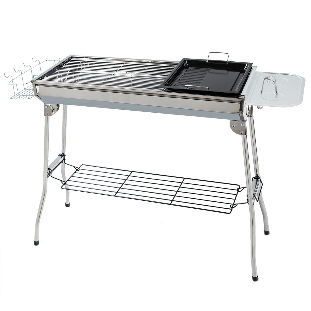 Stainless Steel Barbecue Grill Large Outdoor Household Easy Folding Portable Barbecue Meat Rack