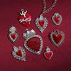7 Pcs Vintage Heart Pendant Metal Heart Pendant Charms Gothic Jewelry DIY Accessories for DIY Necklace Bracelet Earring
