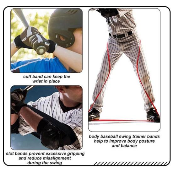 3 Teile/satz Baseball Swing Trainer Bands Elastische Baseball Batting Training Band Softball Schlagen Widerstand Bands Training Gürtel Praxis Ausrüstung für