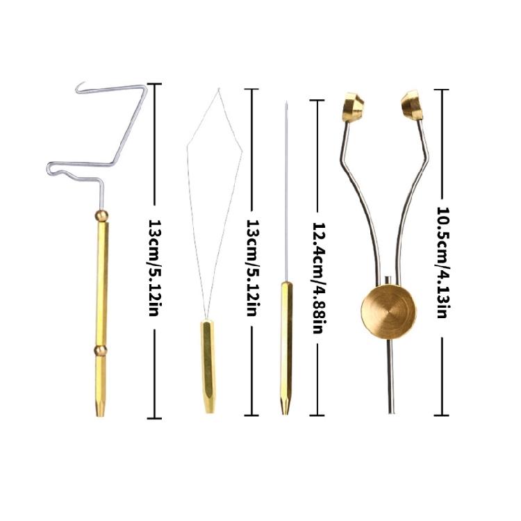 Fly Tying Tool Comfortable Grip Handle Bobbin Threader Fishing Knotter Fishing Lures Making Bodkin Knots Finishers