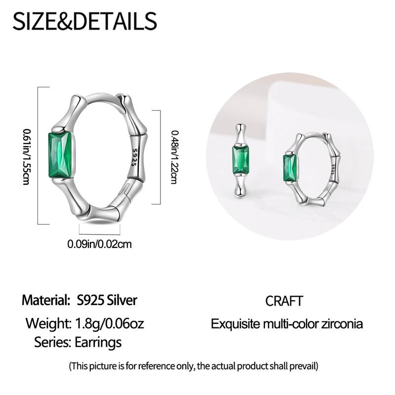 

925 Sterling Silver Green Lucky Clover Yellow Daisy Bamboo Earrings for Women Bee Butterfly Ear Studs Elegant Party Jewelry