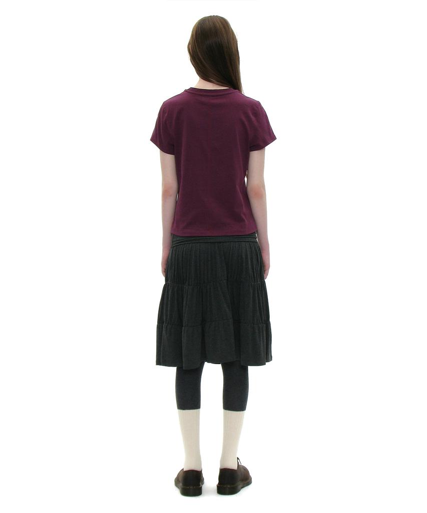Partimento Woman Pwc Jersey Shirred Tiered Midi Skirt_Charcoal Melange