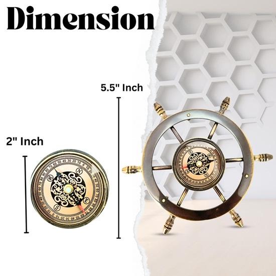 13.97 cm Engraved Working Wheel Compass, Anniversary Gifts For Men, Brass Compass, Birthday Gift For Dad, Groomsmen Gift For Him
