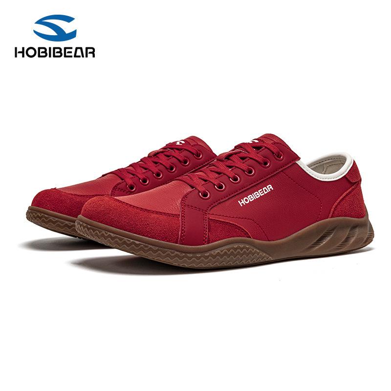 HOBIBEAR Unisex Wide Toe PU Leather Shoes - Soft Sole, Dirt-Resistant, Casual Sports Footwear for Spring & Autumn 43