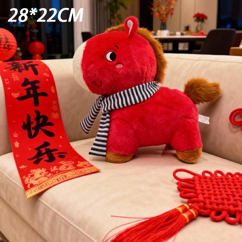 

1pcs Horse Year Mascot Plush Toy Doll Pillow Zodiac Sofa Home Decoration Cushion Present great for daily use perfect for gifting