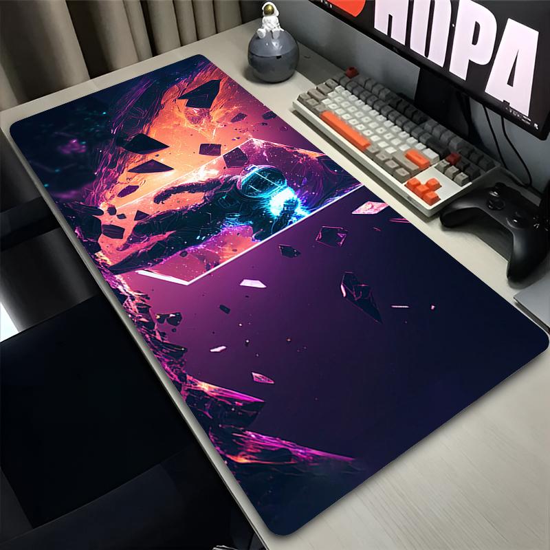Large Mouse Pad Outer Space Astronauts Gamer Keyboard Desk Mouse Mat Laptop Gaming Accessories Starry Sky Carpet Anime Mousepads