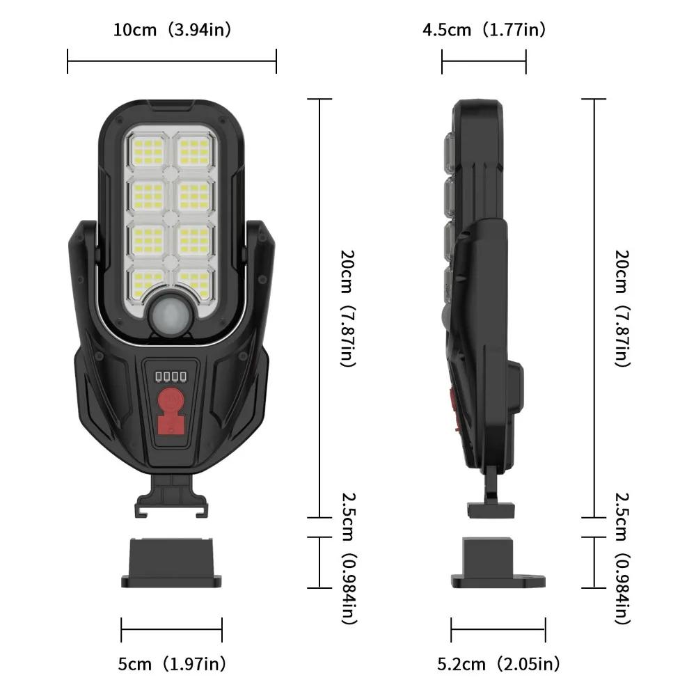 1PC Motion Sensor Solar Wall Lamp 3 Modes Outdoor Solar USB Rechargeable Light 60°/270° Adjustable Lamp for Patio Garden Garage